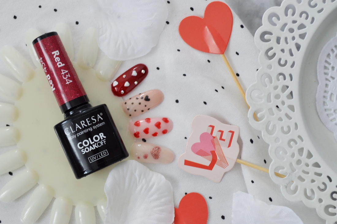 walentynkowe paznokcie serca